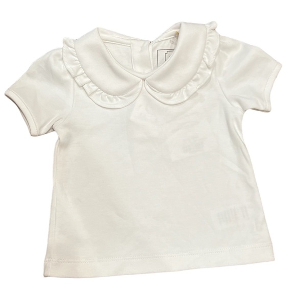NWT Lila and Hayes Emily Shirt, Ruffle Peter Pan Collar Short Sleeve Shirt - Picture 1 of 6